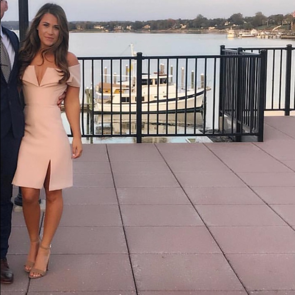 BCBG  light pink shoulder dress